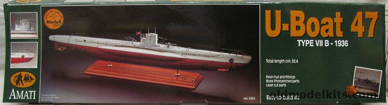 Amati 1/72 Type VII-B U-Boat U-47 - 'Museum Quality Submarine Model', 1602 plastic model kit